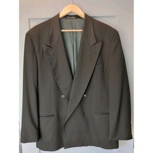 Vintage Valentino Mens 43R Green Made In Italy Blazer Sportcoat 100% Wool (Read)